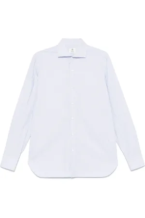 LUIGI BORRELLI NAPOLI Homme, Chemises, Blanc, Taille: L Chemise Blanche à Rayures avec Boutons