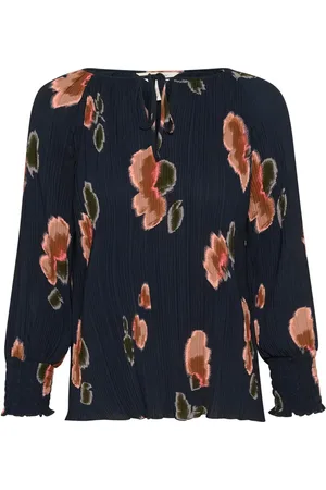 Part Two Femme, Blouses et Chemises, Bleu, Taille: 42 FR Blouse plissée à imprimé floral