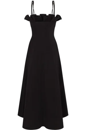 Serafini Femme, Robes, Noir, Taille: 36 FR Robe Longue Évasée à Bretelles