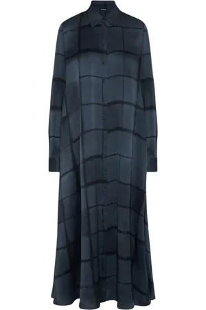 Kiton Femme, Robes, Gris, Taille: 34 FR Robe de soirée en soie à motif géométrique
