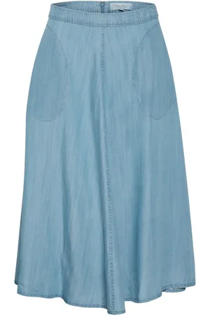 Part Two Femme, Jupes, Bleu, Taille: 48 FR Jupe Trapèze en Denim Bleu Clair