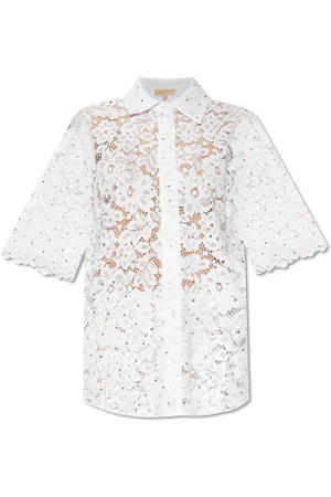 Michael Kors Femme, Blouses et Chemises, Blanc, Taille: 36 FR Chemise en dentelle