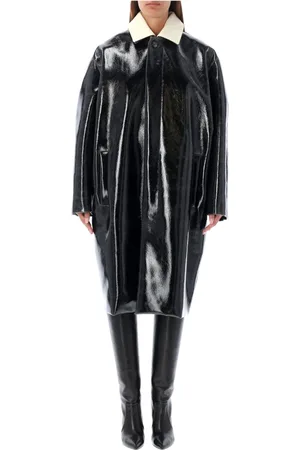 Serafini Femme, Manteaux, Noir, Taille: 40 FR Manteau Noir Enduit