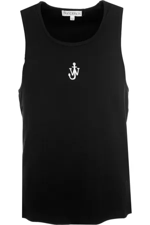 J.W.Anderson Homme, Tops, Noir, Taille: L Débardeur Brodé Ancre Anchor