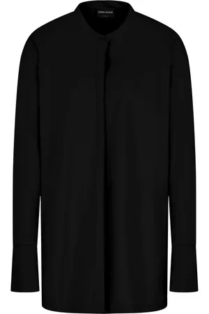 Giorgio Armani Femme, Blouses et Chemises, Noir, Taille: 40 FR Chemise Forêt Noire pour Homme