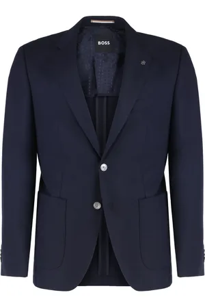 HUGO BOSS Homme, Vestes, Bleu, Taille: M Veste en laine à col tailleur