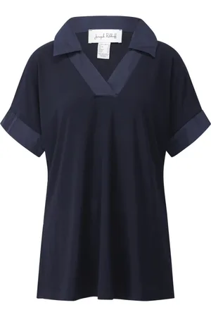 Joseph Ribkoff Femme, Tops, Bleu, Taille: 48 FR Polo Stretch à Col V