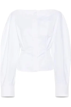 Jacquemus Femme, Blouses et Chemises, Blanc, Taille: 40 FR Haut Blanc Popeline Col Bateau