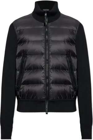 Tom Ford Homme, Pulls, Noir, Taille: L Cardigan avec Insert en Duvet