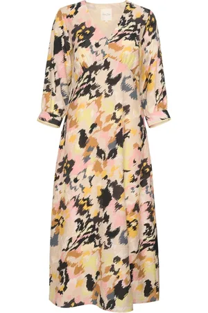 Part Two Femme, Robes, Multicolore, Taille: 40 FR Robe Imprimée Abstraite avec Détails Volantés