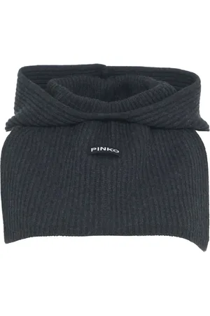 Pinko Femme, Accessoires, Gris, Taille: ONE Size Bonnet Cagoule en Tricot de Laine