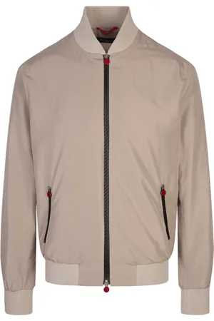 Kiton Homme, Vestes, Brun, Taille: L Blouson Bomber Léger Beige en Nylon