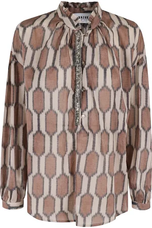 Bazar Deluxe Femme, Blouses et Chemises, Multicolore, Taille: 36 FR Chemise Imprimé Animal Manches Longues