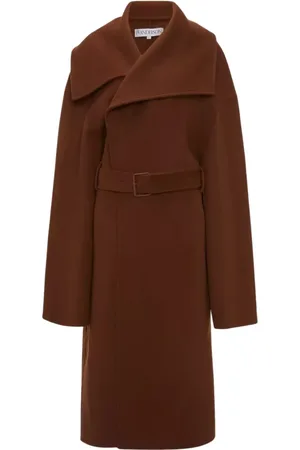 J.W.Anderson Femme, Manteaux, Brun, Taille: 40 FR Manteau en laine marron à large col