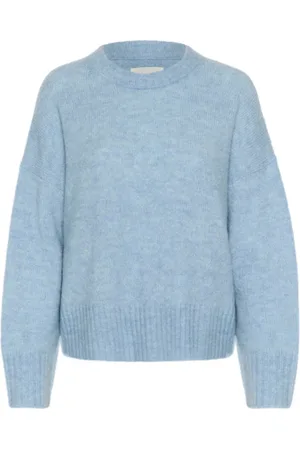 Part Two Femme, Pulls, Bleu, Taille: 36 FR Pull Doux en Tricot Chambray