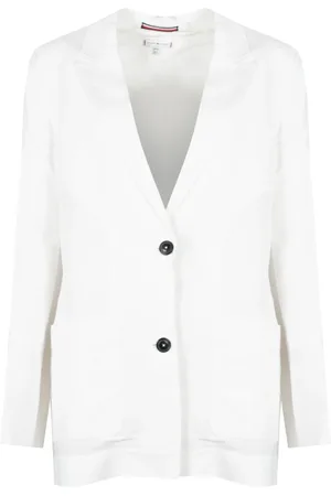 Tommy Hilfiger Femme, Vestes, Blanc, Taille: 36 FR Blazer en lin