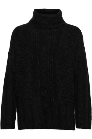 Part Two Femme, Pulls, Noir, Taille: 40 FR Pull Doux en Tricot Noir