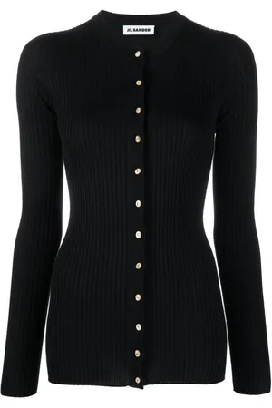 Jil Sander Femme, Pulls, Noir, Taille: 38 FR Cardigan Élégant