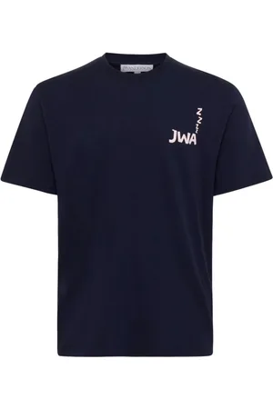 J.W.Anderson Homme, Tops, Bleu, Taille: L T-shirt avec imprimé au dos