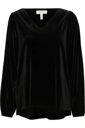 Part Two Femme, Blouses et Chemises, Noir, Taille: 38 FR Blouse à col en V Madispw Style