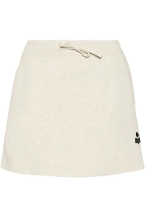 Isabel Marant Femme, Jupes, Gris, Taille: 36 FR Mélange Knit Drawstring Skirt