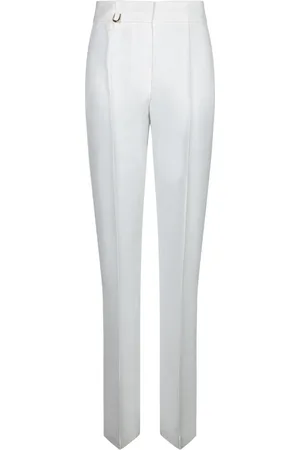 Jacquemus Femme, Pantalons, Blanc, Taille: 36 FR Pantalon Blanc avec Détail dAnneau en Métal