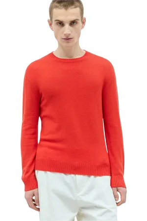 Jil Sander Homme, Pulls, Rouge, Taille: XL Pull en Laine à Col Rond