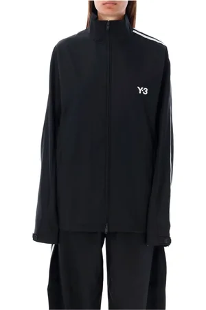Y-3 Unisex, Vestes, Noir, Taille: M Veste de survêtement noire en maille