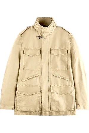 FAY Homme, Vestes, Brun, Taille: M Veste de Terrain en Coton et Lin