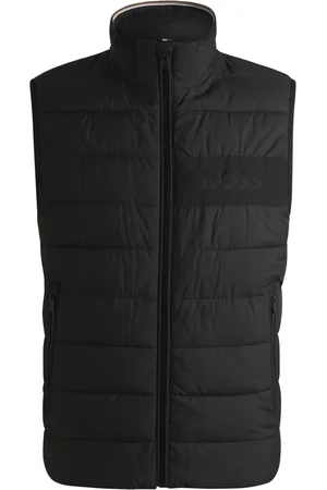 HUGO BOSS Homme, Vestes, Noir, Taille: S Gilet hydrofuge avec logo ton sur ton