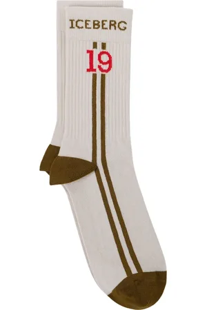 Iceberg Homme, Sous-vêtements, , Taille: S Chaussettes en coton couleur poudrée avec rayures jacquard