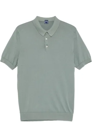 FEDELI Homme, Tops, Vert, Taille: M Pull Col Polo Vert Sauge