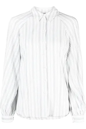 Tommy Hilfiger Femme, Blouses et Chemises, Blanc, Taille: 42 FR Chemise Raglan à Rayures en Viscose