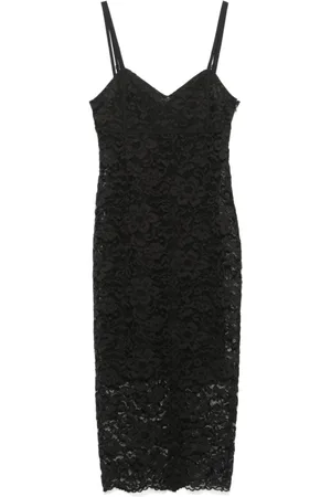 Blugirl Femme, Robes, Noir, Taille: 36 FR Robe noire à col en V avec bretelles réglables