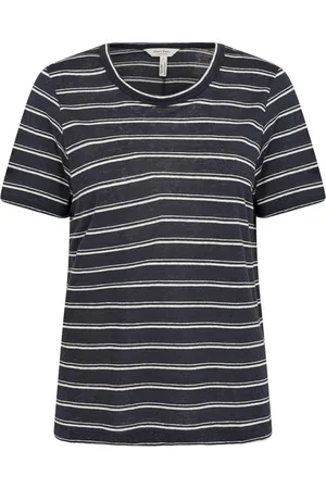Part Two Femme, Tops, Noir, Taille: 44 FR T-shirt rayé à manches courtes