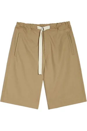 Jil Sander Homme, Shorts, , Taille: M Bermuda en coton à ceinture détaillée et à bandes