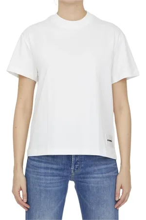 Jil Sander Femme, Tops, Blanc, Taille: 40 FR T-Shirt Ras du Cou