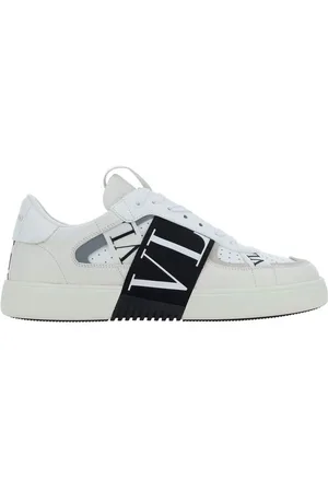 VALENTINO GARAVANI Homme, Chaussures, Blanc, Taille: 41 1/2 EU Baskets Perforées avec Bandes en Tissu