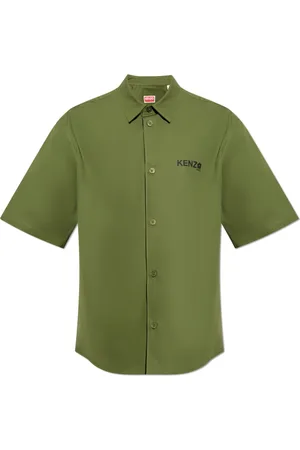 Kenzo Homme, Chemises, Vert, Taille: XL Chemise à Manches Courtes Boke Flower 2.0