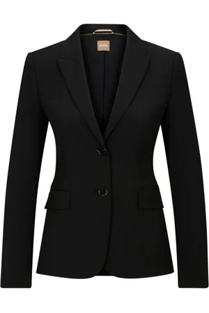HUGO BOSS Femme, Vestes, Noir, Taille: 44 FR Clic Blazer avec Boutons et Poches