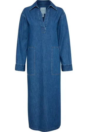Part Two Femme, Robes, Bleu, Taille: 48 FR Robe Maxi en Denim