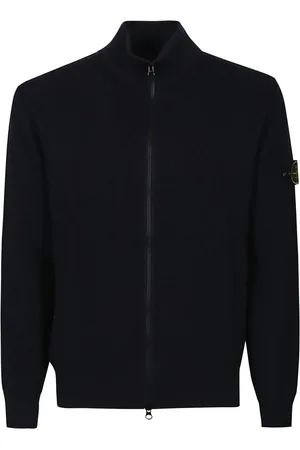 Stone Island Homme, Pulls, Bleu, Taille: L Gilet Cardigan Zippé Élégant