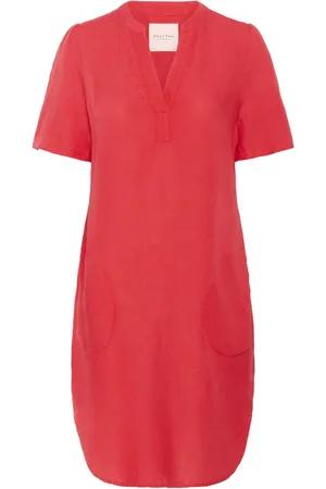 Part Two Femme, Robes, Rouge, Taille: 34 FR Robe Douce-Amère à Col V