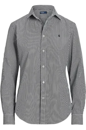 Ralph Lauren Femme, Blouses et Chemises, Noir, Taille: 38 FR Chemise à Manches Longues Rayée