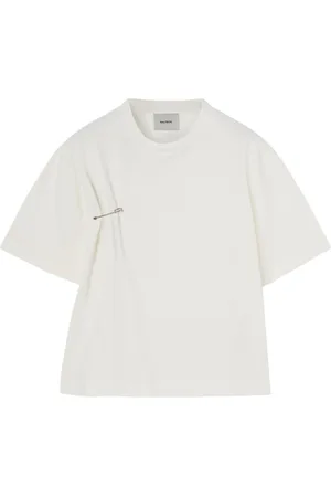Halfboy Femme, Tops, Blanc, Taille: 40 FR Détail de broche unique T-shirt oversize