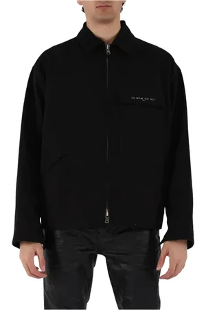 Ih Nom Uh Nit Homme, Vestes, Noir, Taille: L Veste Canvas Mask avec Détails en Denim