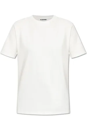 Jil Sander Femme, Tops, Blanc, Taille: 36 FR T-shirt avec Patch Logo