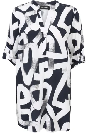 DORIS S Femme, Blouses et Chemises, Noir, Taille: 48 FR Chemisier à imprimé graphique et manches 3/4