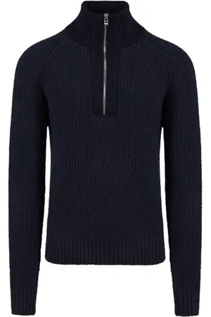 HUGO BOSS Homme, Pulls, Bleu, Taille: L Pull Col Roulé Bleu Foncé en Tricot