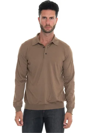 Kiton Homme, Tops, Brun, Taille: L Polo de Luxe à Manches Longues